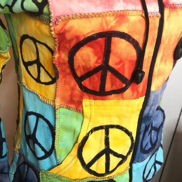 All That Jazz Peace Symbols Sweatshirt, Multicolor, Small - Picture 6 of 9